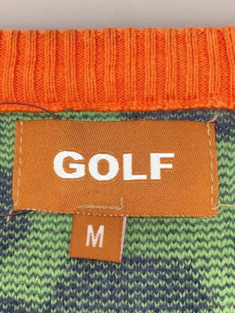 GOLF/ニットベスト(薄手)/M/コットン/GRN/レオパード_画像3