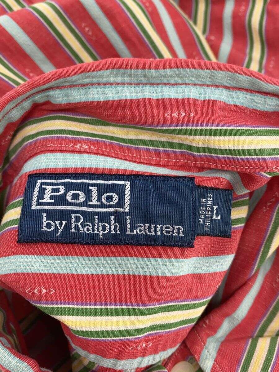 POLO RALPH LAUREN◆長袖シャツ/L/コットン/マルチカラー/ストライプ_画像3