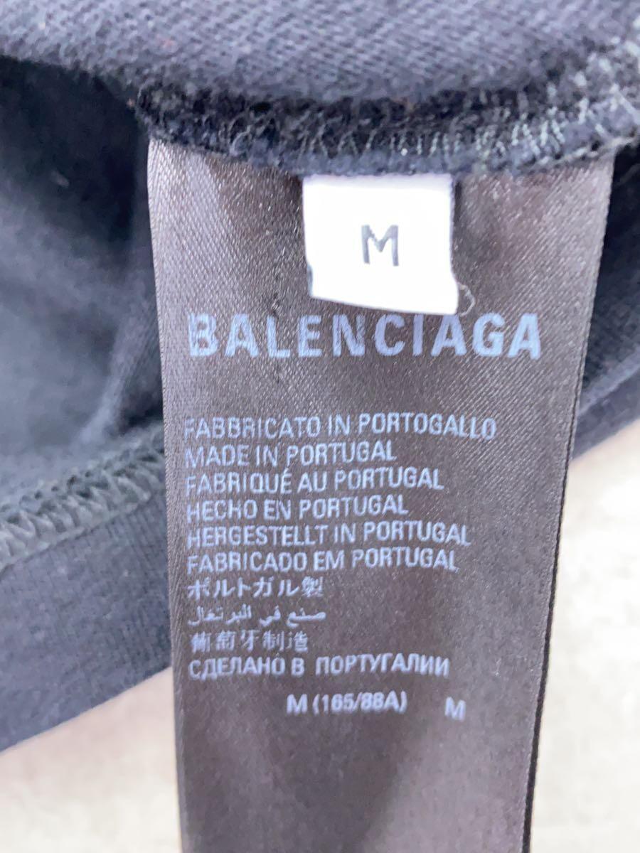 BALENCIAGA◆3B ロゴTシャツ/若干色褪せ有/Tシャツ/M/コットン/BLK/プリント//の画像4