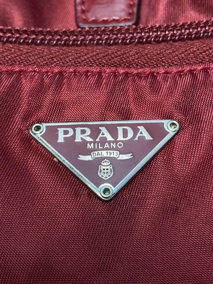 PRADA◆リュック/ナイロン/RED/無地/B4650F_画像5