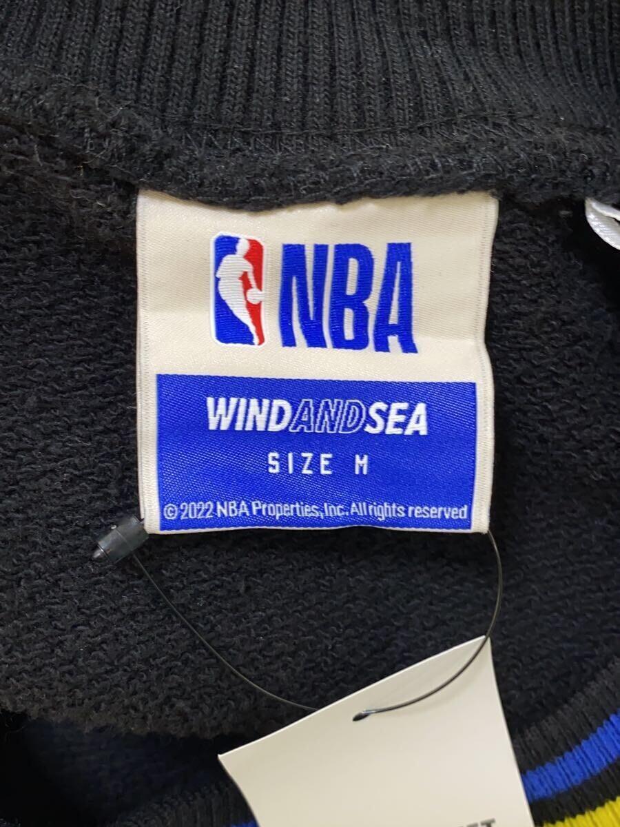 WIND AND SEA◆22年モデル/golden state warriors/NECK SWE/M/コットン/BLK_画像3