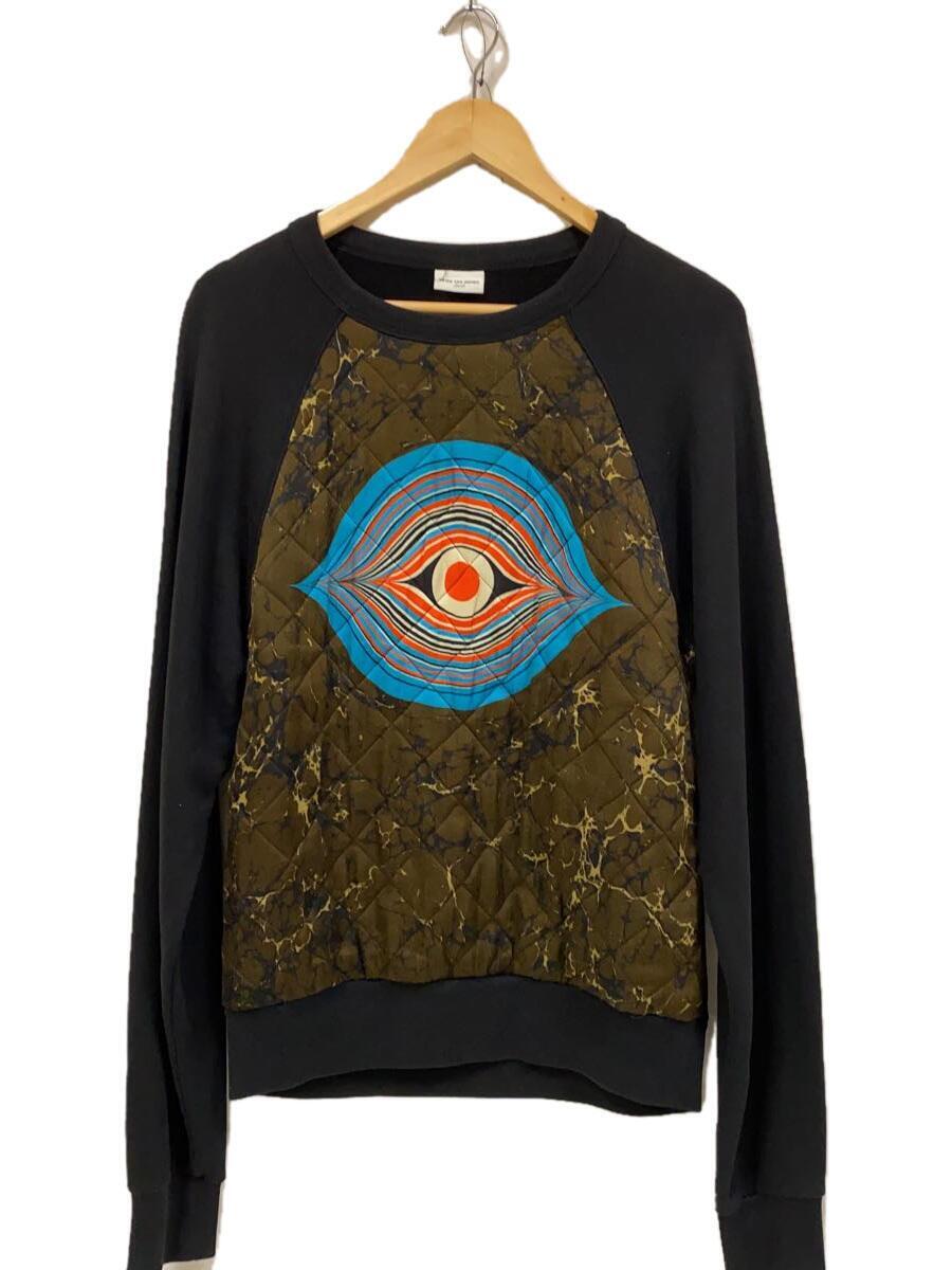 DRIES VAN NOTEN◆Embroidered Eye Crew Sweat/スウェット/S/コットン/BLK_画像1