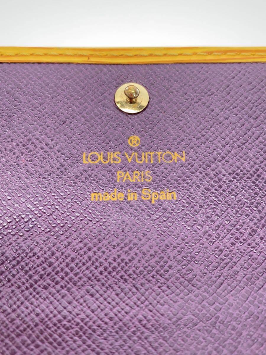 LOUIS VUITTON◆ポルト・フォイユ・サラ_エピ_YLW/レザー/YLW/レディース_画像3