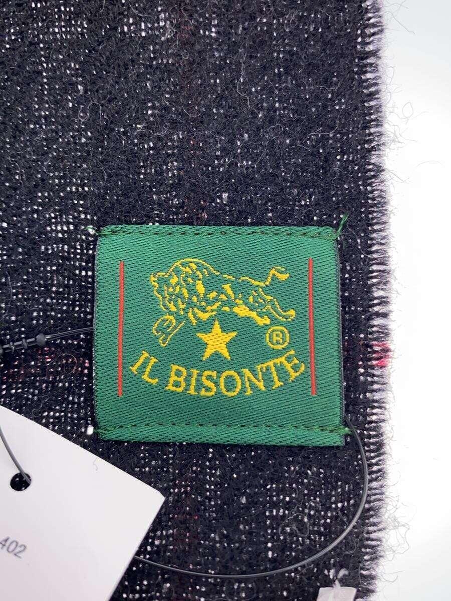 IL BISONTE◆マフラー/ウール/GRY/チェック/メンズ_画像2