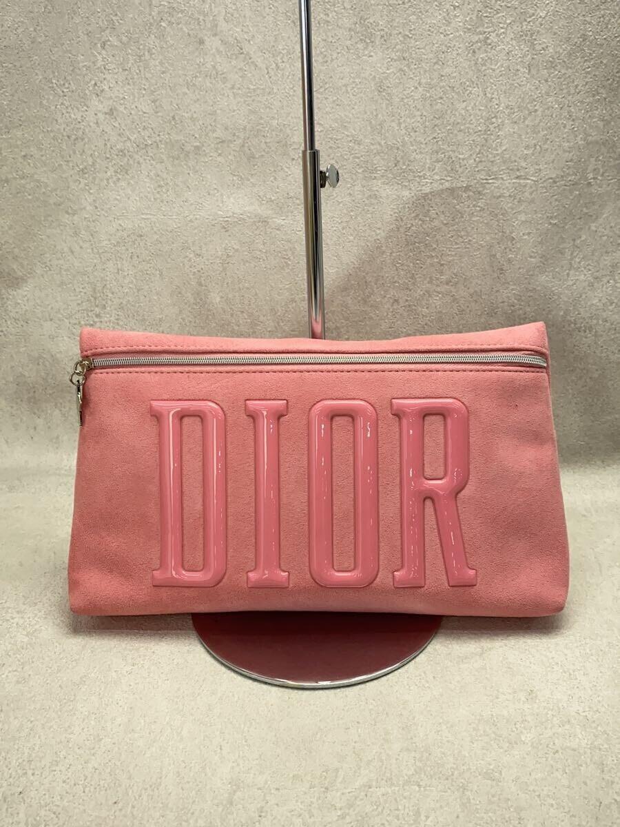 Christian Dior◆クラッチバッグ/ポーチ/スウェード/PNK_画像1