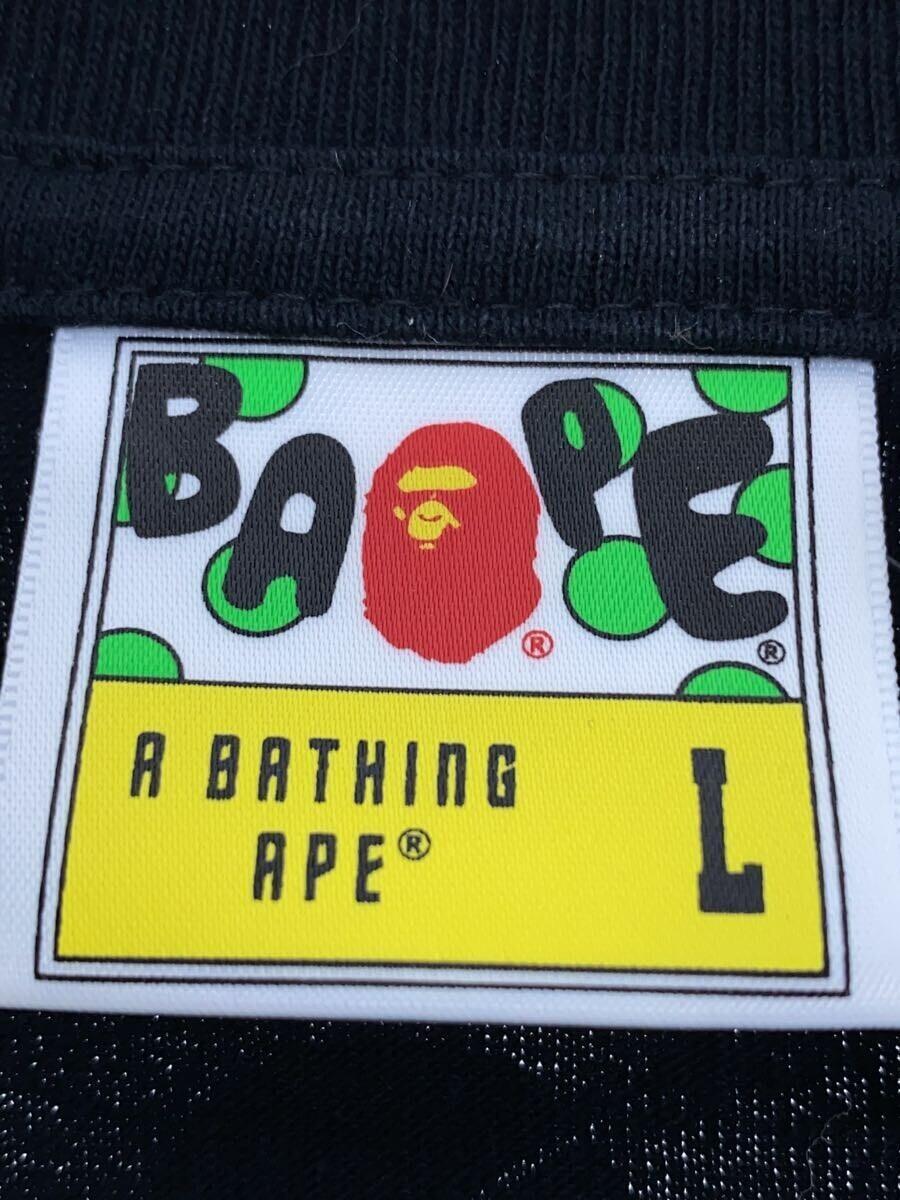 A BATHING APE◆Tシャツ/L/コットン/BLK/001TEH301080X_画像3