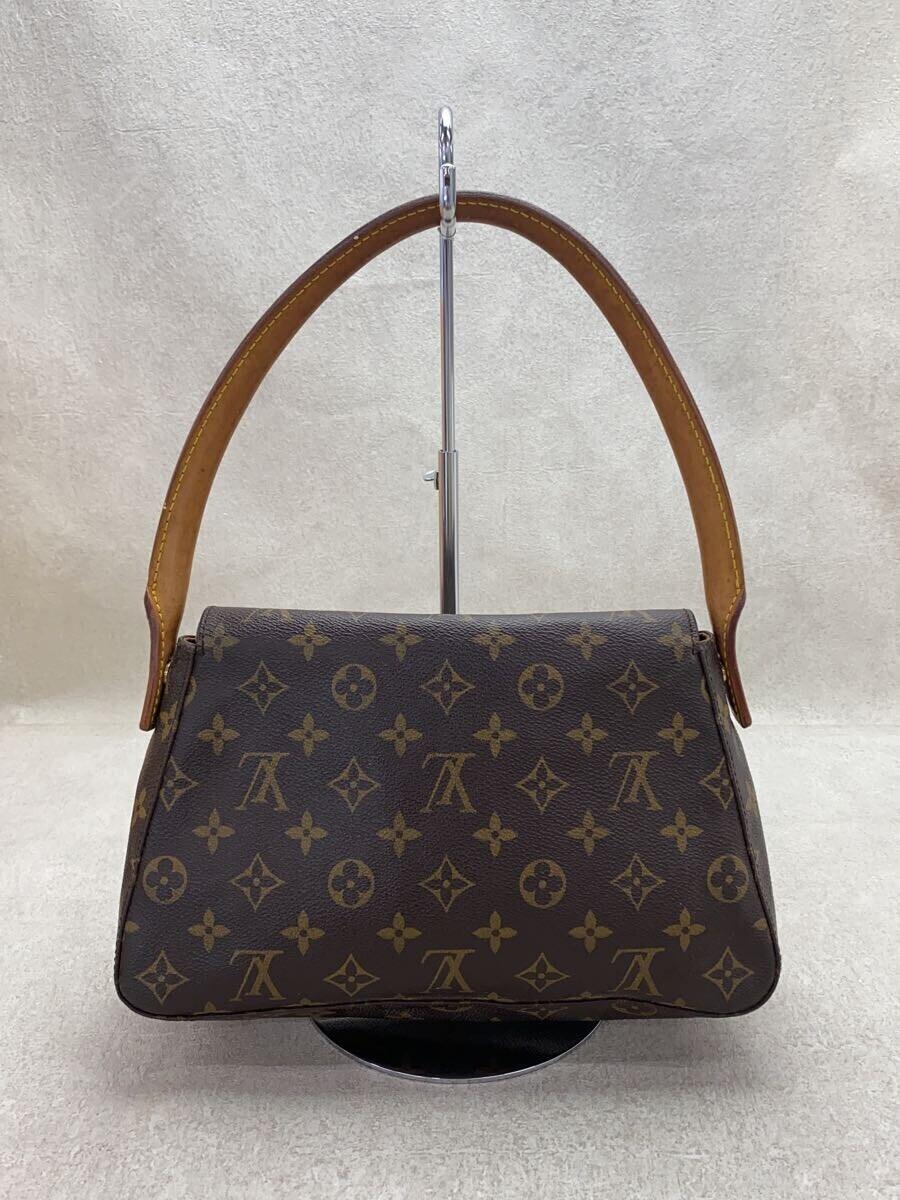 LOUIS VUITTON◆ミニ・ルーピング_モノグラム・キャンバス/PVC/BRW_画像3