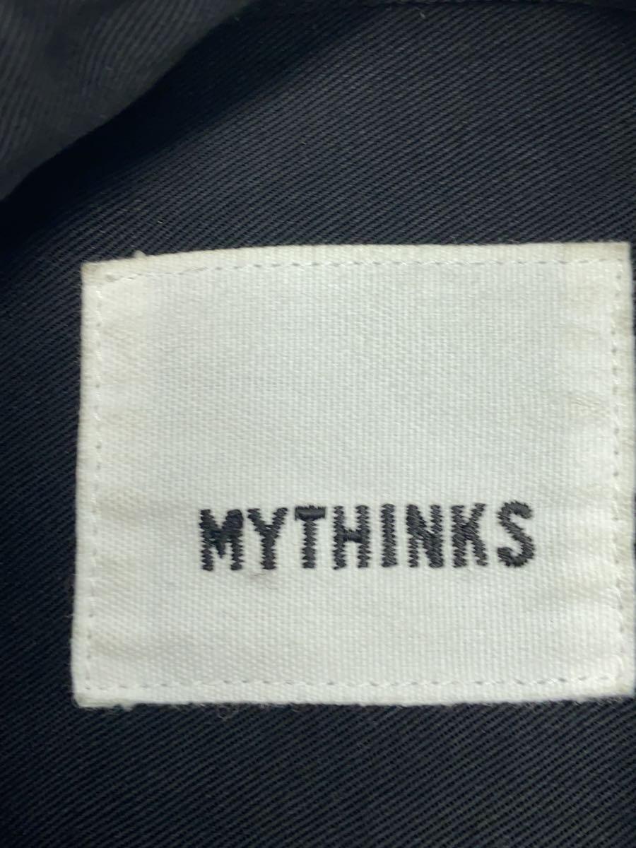 MYTHINKS◆MY TENCEL BIG SHIRT/色褪せ・汚れ箇所有/長袖シャツ/M/テンセル/BLK_画像3