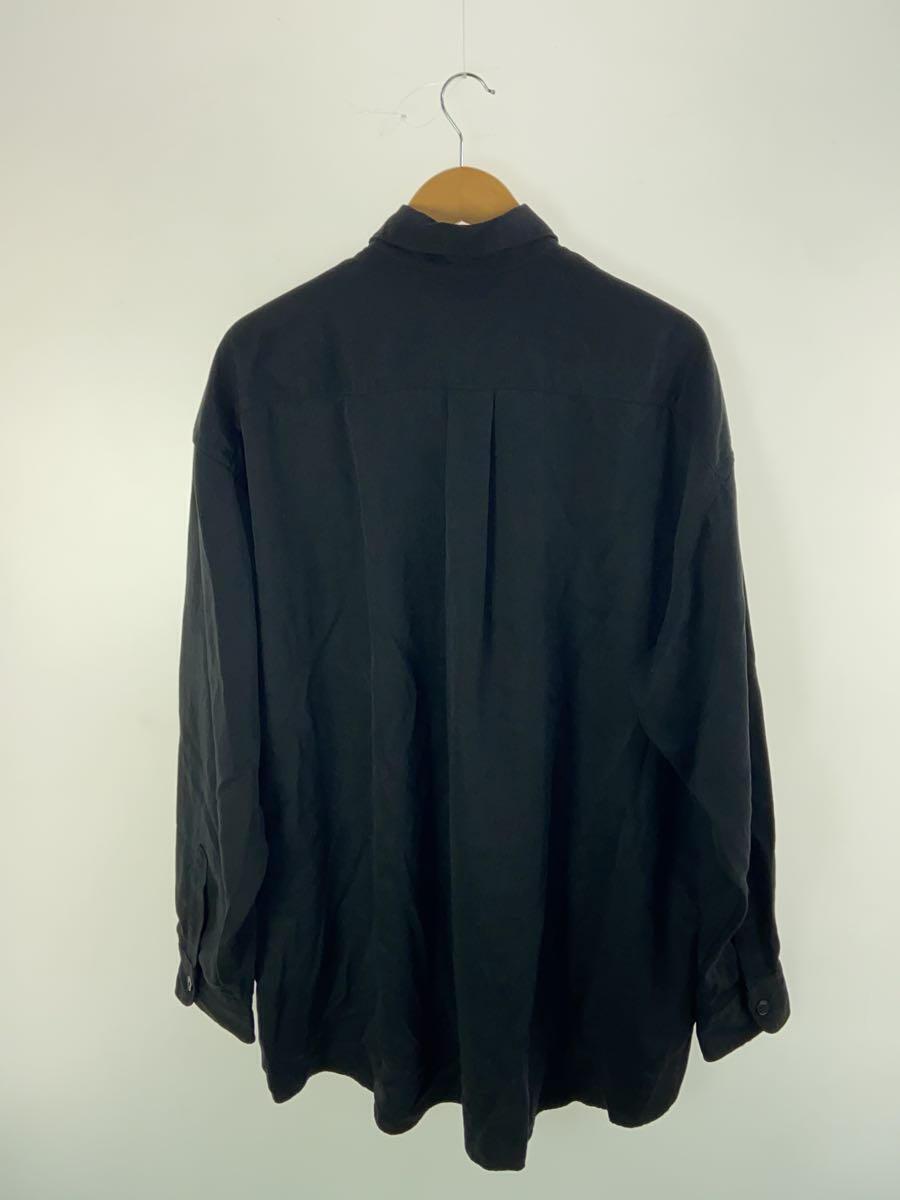 MYTHINKS◆MY TENCEL BIG SHIRT/色褪せ・汚れ箇所有/長袖シャツ/M/テンセル/BLK_画像2