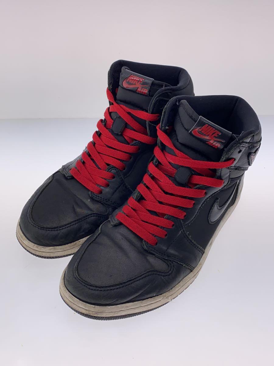 NIKE◆AIR JORDAN 1 RETRO HIGH OG/エアジョーダン1 レトロ/ブラック/555088-060/2_画像2