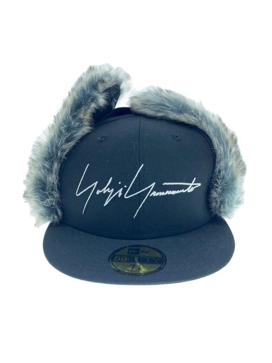 yohji yamamoto POUR HOMME◆22AW/59FIFTY DOG EAR YY LOGO/ドッグイヤーキャップ/7 1/8/ブラック//_画像1