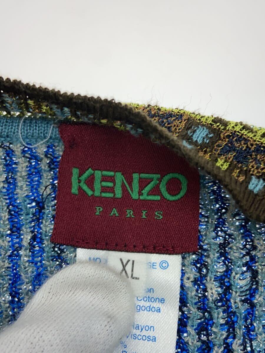 KENZO◆ニットワンピース/ワンピース/XL/コットン/NVY/花柄//_画像3