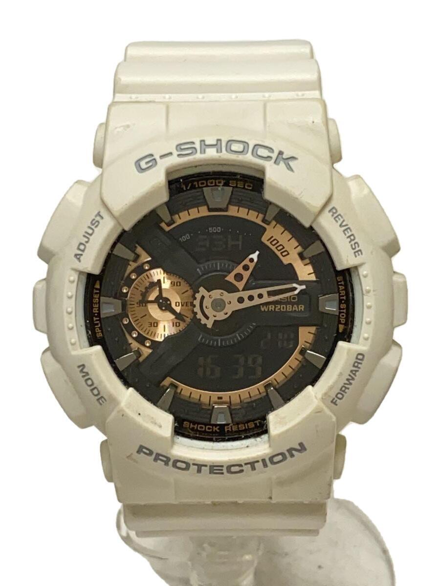 CASIO◆クォーツ腕時計・G-SHOCK/デジアナ/ラバー/ホワイト_画像1