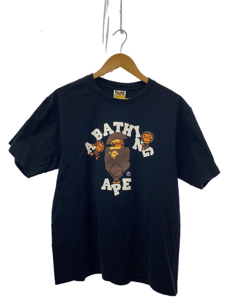 A BATHING APE◆Tシャツ/L/コットン/BLK_画像1