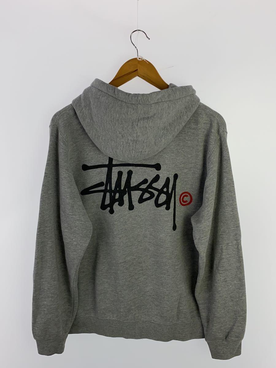 STUSSY◆ジップパーカー/M/コットン/GRY_画像2