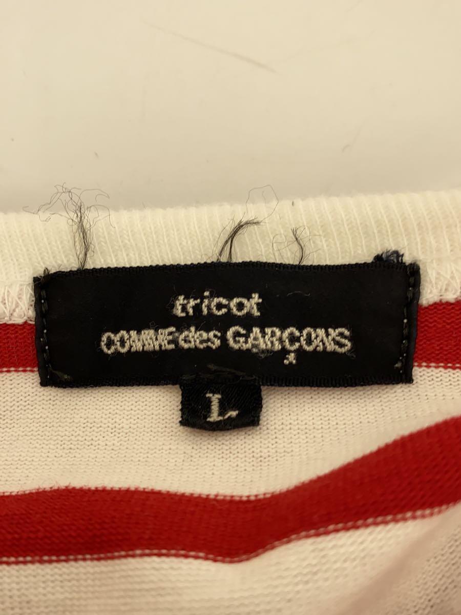 tricot COMME des GARCONS◆長袖Tシャツ/L/コットン/RED/ボーダー/TH-T005_画像3