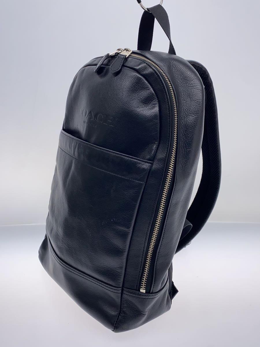 COACH◆CHARLES SLIM BACKPACK/リュック/レザー/BLK/F54135/角スレ/傷/汚れ有//_画像2