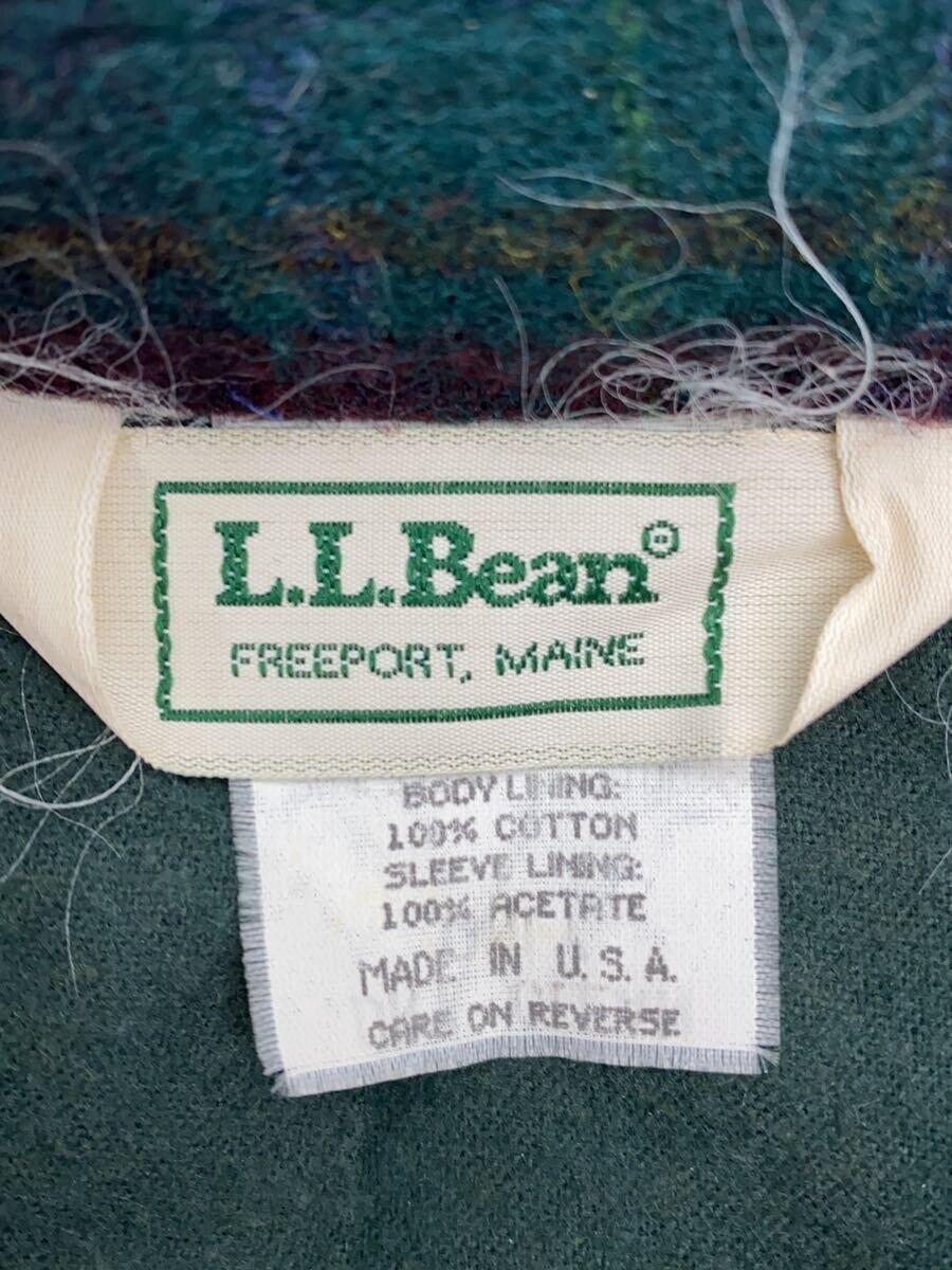 L.L.Bean◆ジャケット/L/ウール/GRN/チェック/P858//_画像3