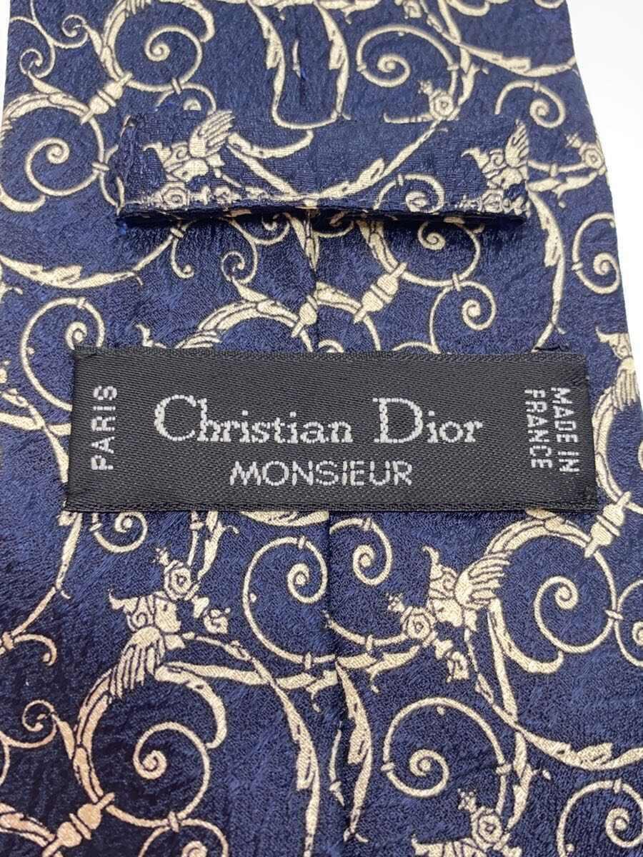 Christian Dior MONSIEUR◆ネクタイ/シルク/ネイビー_画像3