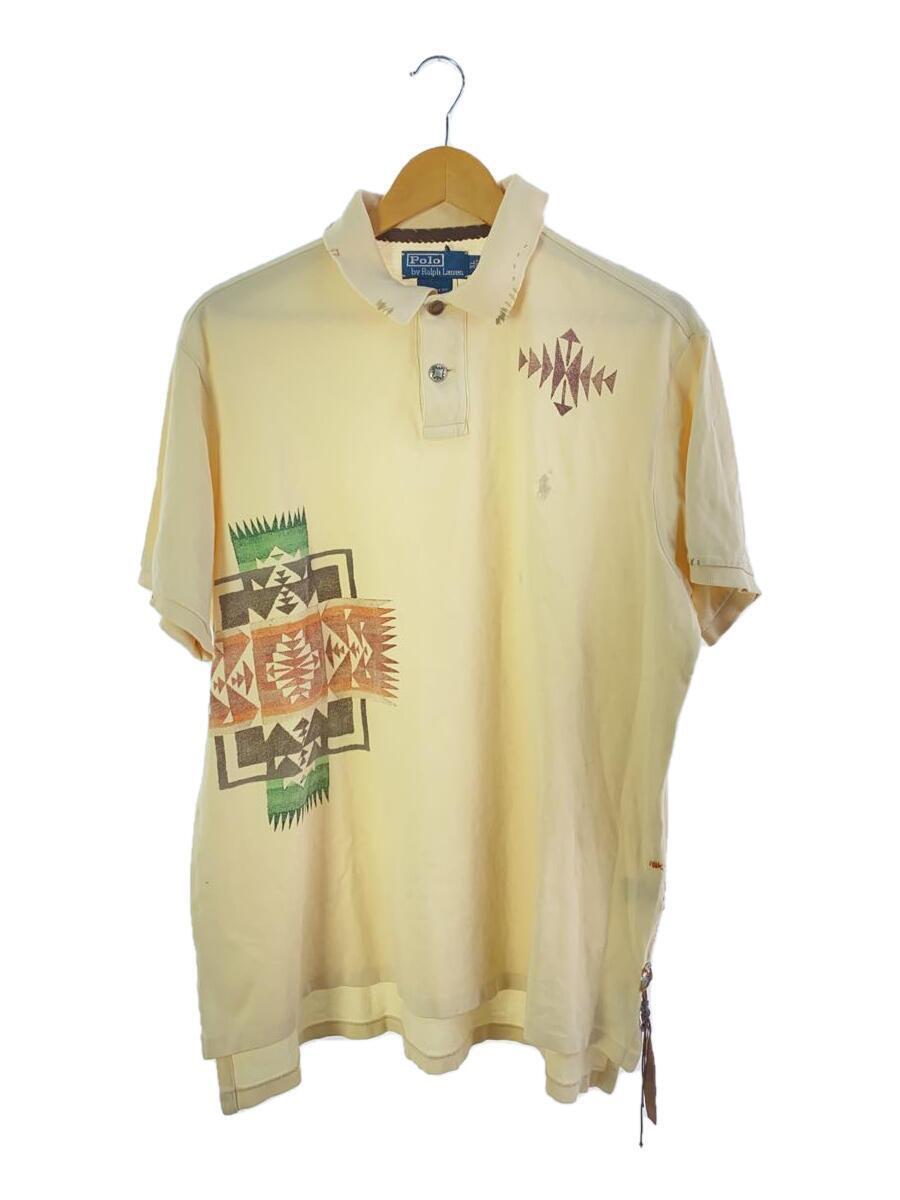 POLO RALPH LAUREN◆native american polo shirts/ポロシャツ/XL/コットン/アイボリー//_画像1