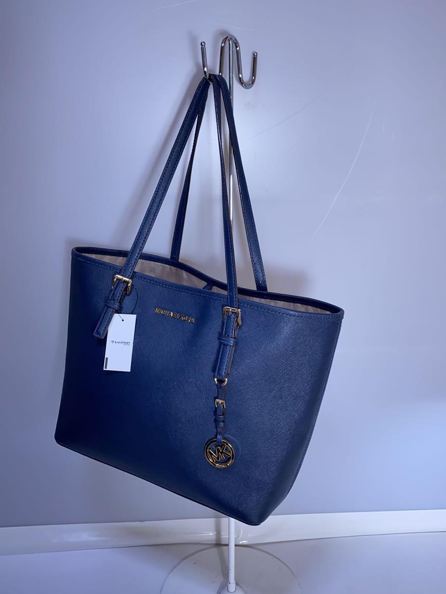 MICHAEL KORS◆トートバッグ/レザー/NVY/無地/SA-1711_画像2