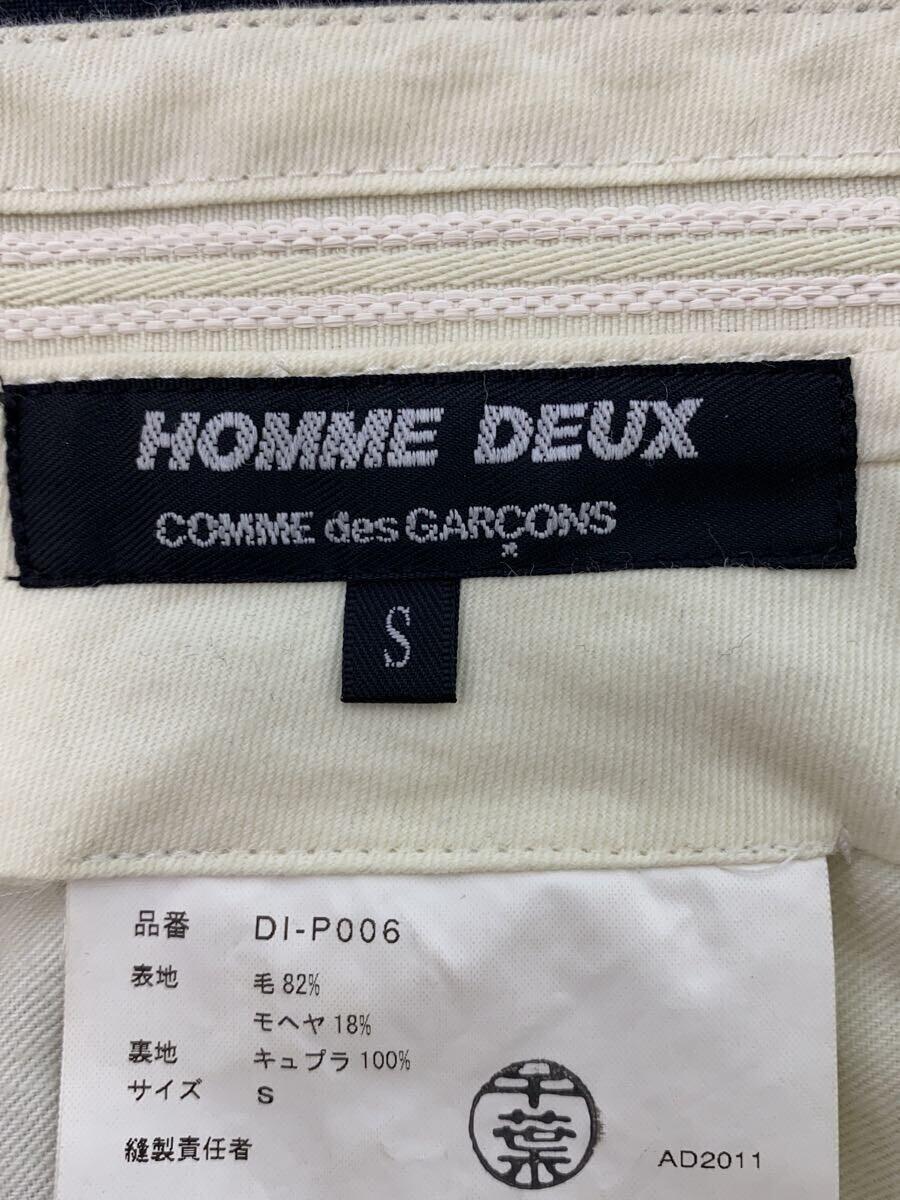 COMME des GARCONS HOMME DEUX◆チェック柄スラックスパンツ/S/ウール/NVY/チェック/DI-P006_画像4