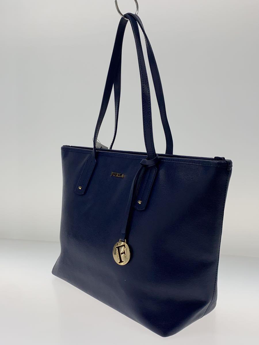 FURLA◆トートバッグ/レザー/BLU/17192_画像2