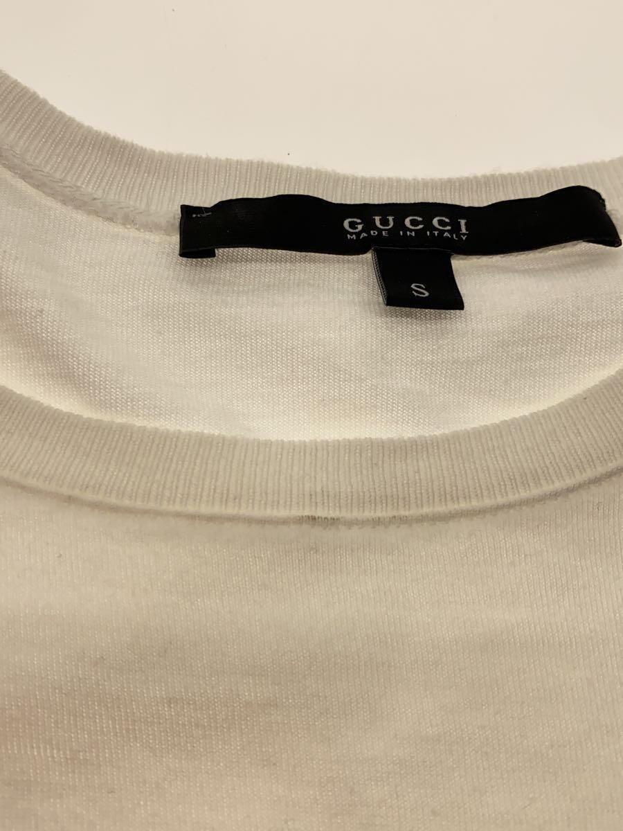 GUCCI◆Tシャツ/S/コットン/WHT/プリント/173501.X3204/首元脇色褪せあり_画像6