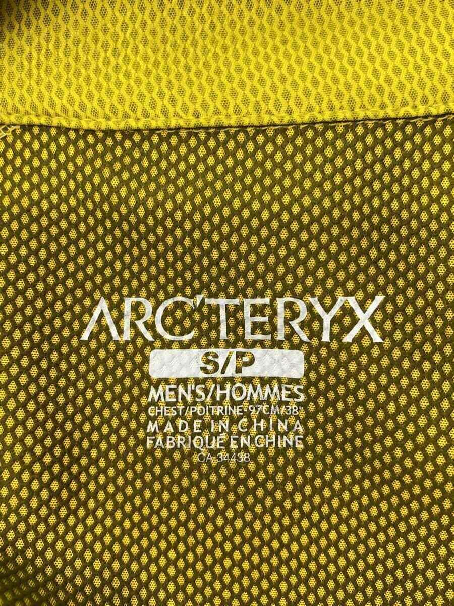 ARC’TERYX◆左袖小穴有/ジャケット/S/ポリエステル/YLW/47150-1209_画像3