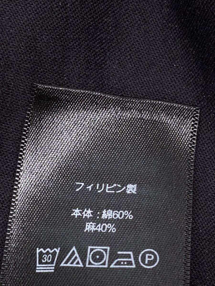 RRL◆コットンリネン サティーン ワークシャツ/長袖シャツ/M/コットン/BLK_画像4