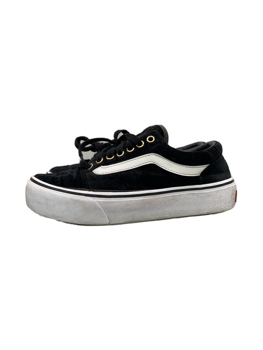 VANS◆ローカットスニーカー/24cm/BLK/583292-0001/old skool/ベロア/厚底_画像1