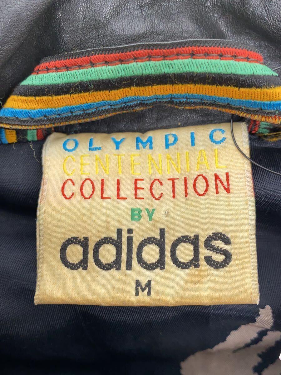 adidas◆90s/1948復刻/Olympic centennial collection/M/レザー/BLK_画像3