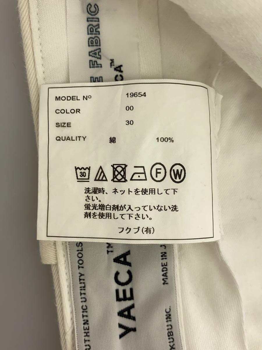 YAECA◆CHINO CLOTH PANTS WIDE TAPERED/30/コットン/WHT/無地/19654_画像5