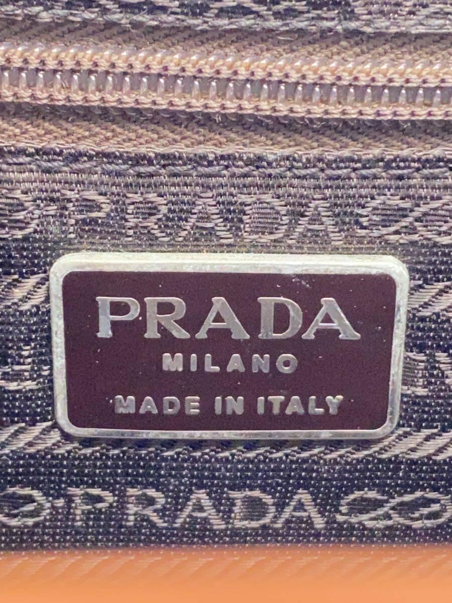 PRADA◆フラップワンショルダー/ショルダーバッグ/レザー/BRW_画像5