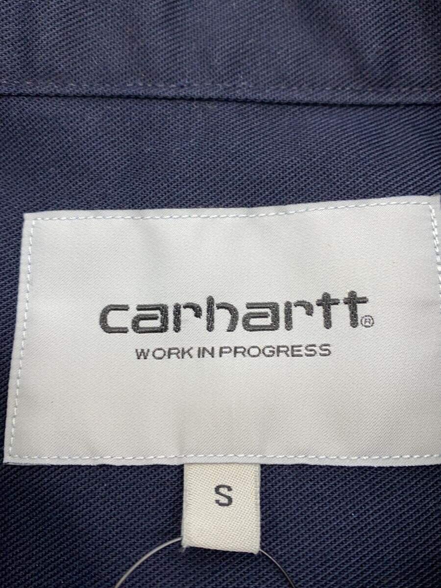 Carhartt◆長袖シャツ/S/ポリエステル/NVY/無地_画像3