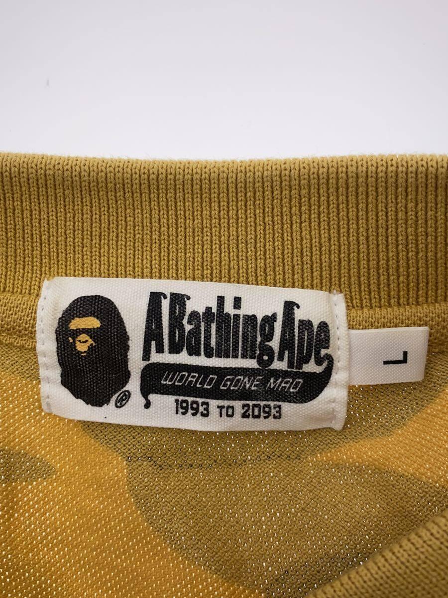 A BATHING APE◆ポロシャツ/L/コットン/YLW/カモフラ/001P0G301001X_画像3