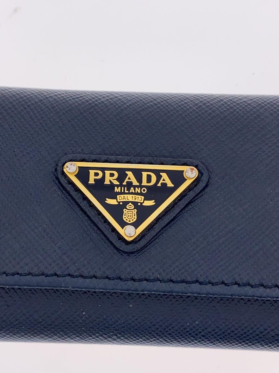 PRADA◆キーケース/レザー/BLU/レディース/サフィアーノ/6連_画像3