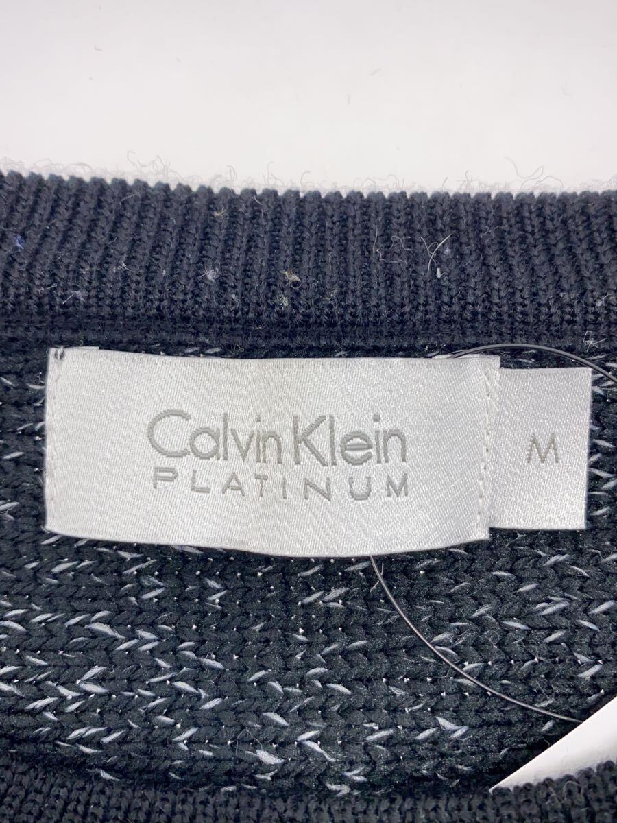 Calvin Klein◆セーター(厚手)/M/ウール/BLK/無地_画像3