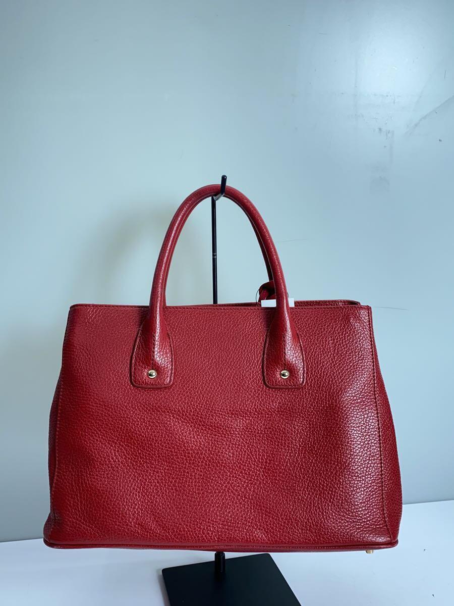 FURLA◆ショルダーバッグ/レザー/RED/無地_画像3