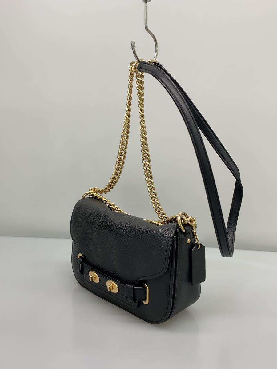 COACH◆ショルダーバッグ/レザー/BLK_画像2