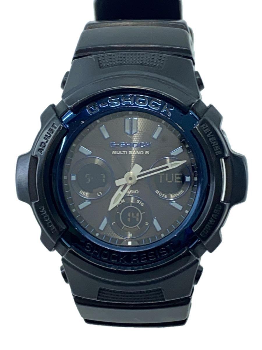 CASIO◆ソーラー腕時計・G-SHOCK/デジアナ/ブラック_画像1