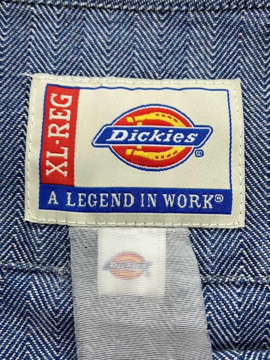 DICKIES◆メンズ衣料/XL/ポリエステル/BLU/ヒッコリーストライプ/ヘリンボーン/オールインワン/ツナギ_画像4