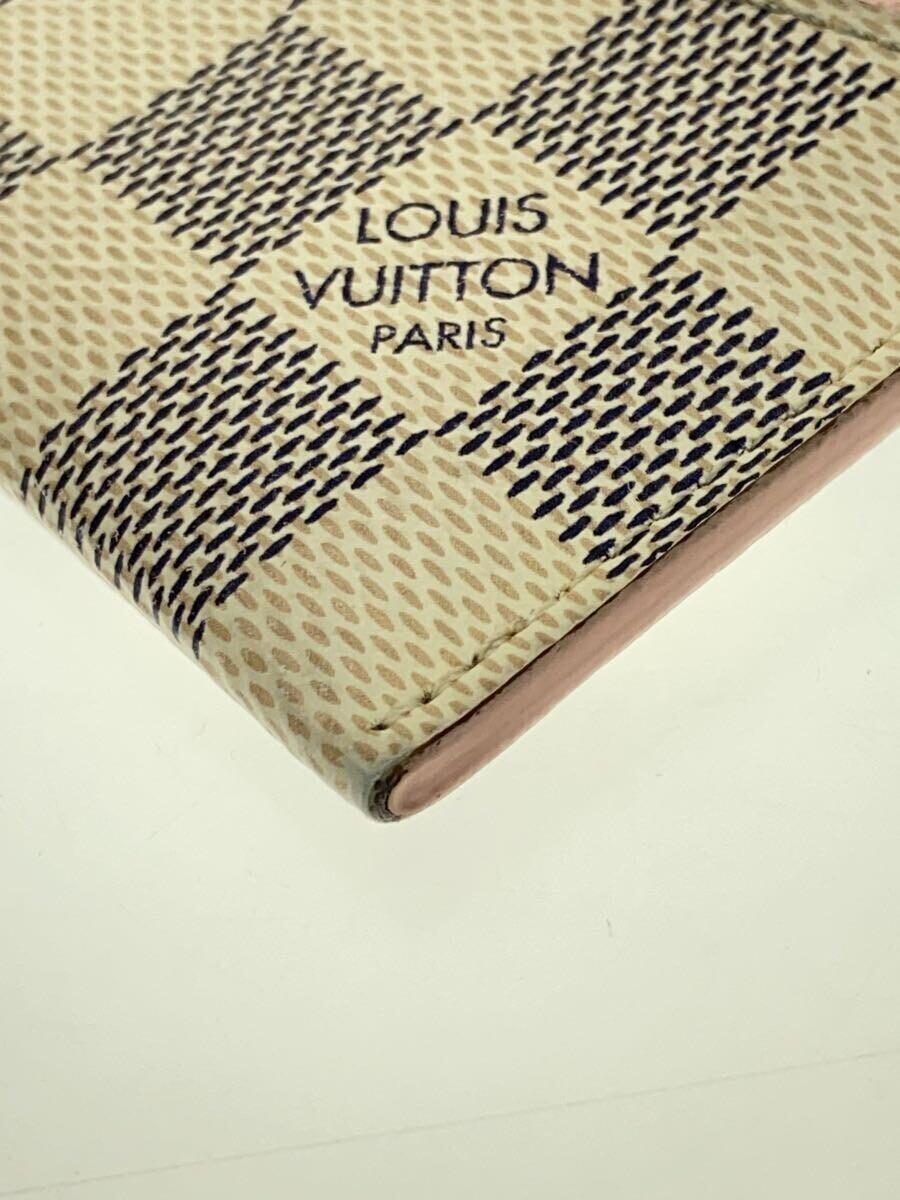 LOUIS VUITTON◆箱有/ポルト・カルト・サーンプル_ダミエ・アズール_PNK/レザー/ピンク/ルイヴィトン_画像5