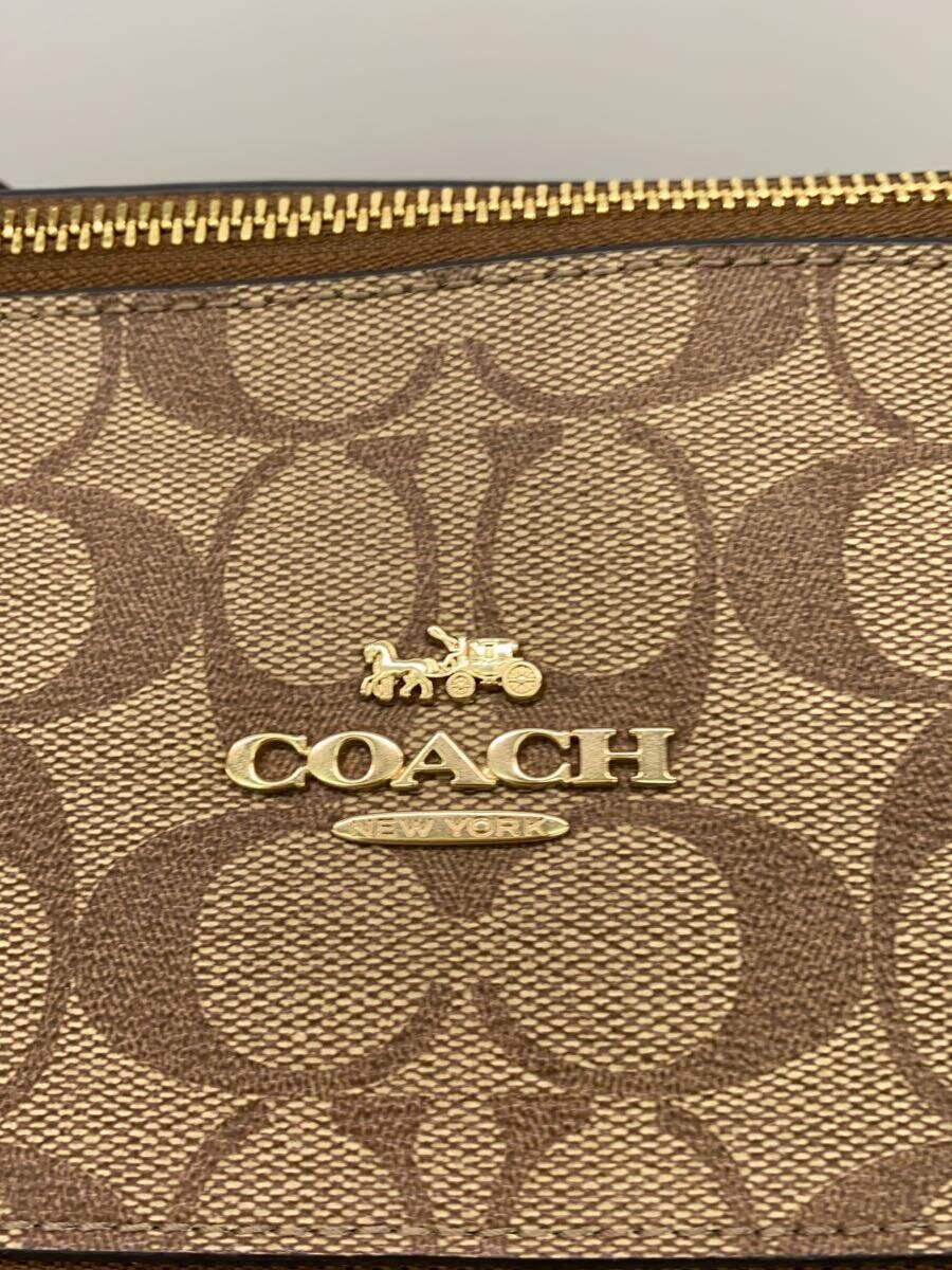 COACH◆ギャラリートート_シグネチャー_ベージュ/レザー/BEG/総柄_画像5