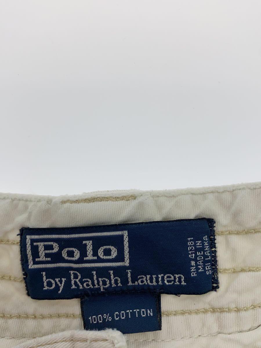 POLO RALPH LAUREN◆90s/カーゴショーツ/ショートパンツ/34/コットン/ホワイト_画像4