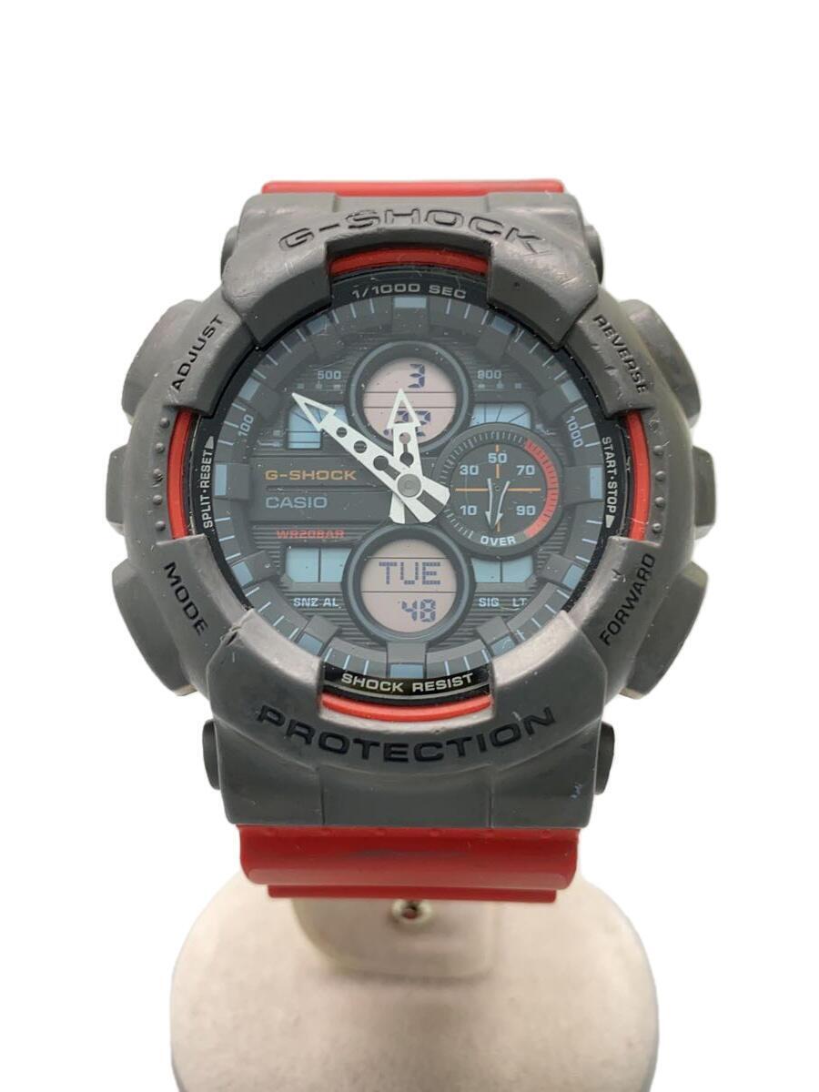 CASIO◆クォーツ腕時計・G-SHOCK/デジアナ/ラバー/BLK/RED_画像1