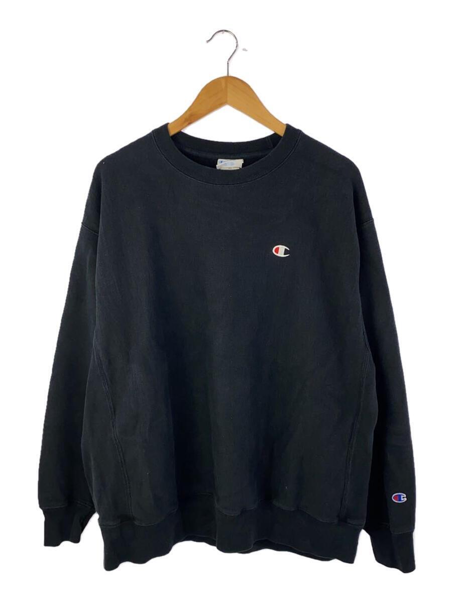 Champion◆スウェット/XXL/コットン/BLK_画像1