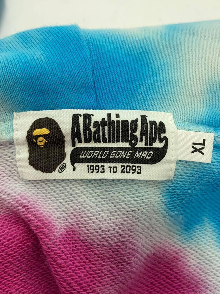 A BATHING APE◆タイダイシャーク/ジップパーカー/XL/コットン/マルチカラー/001ZPF301019X_画像3