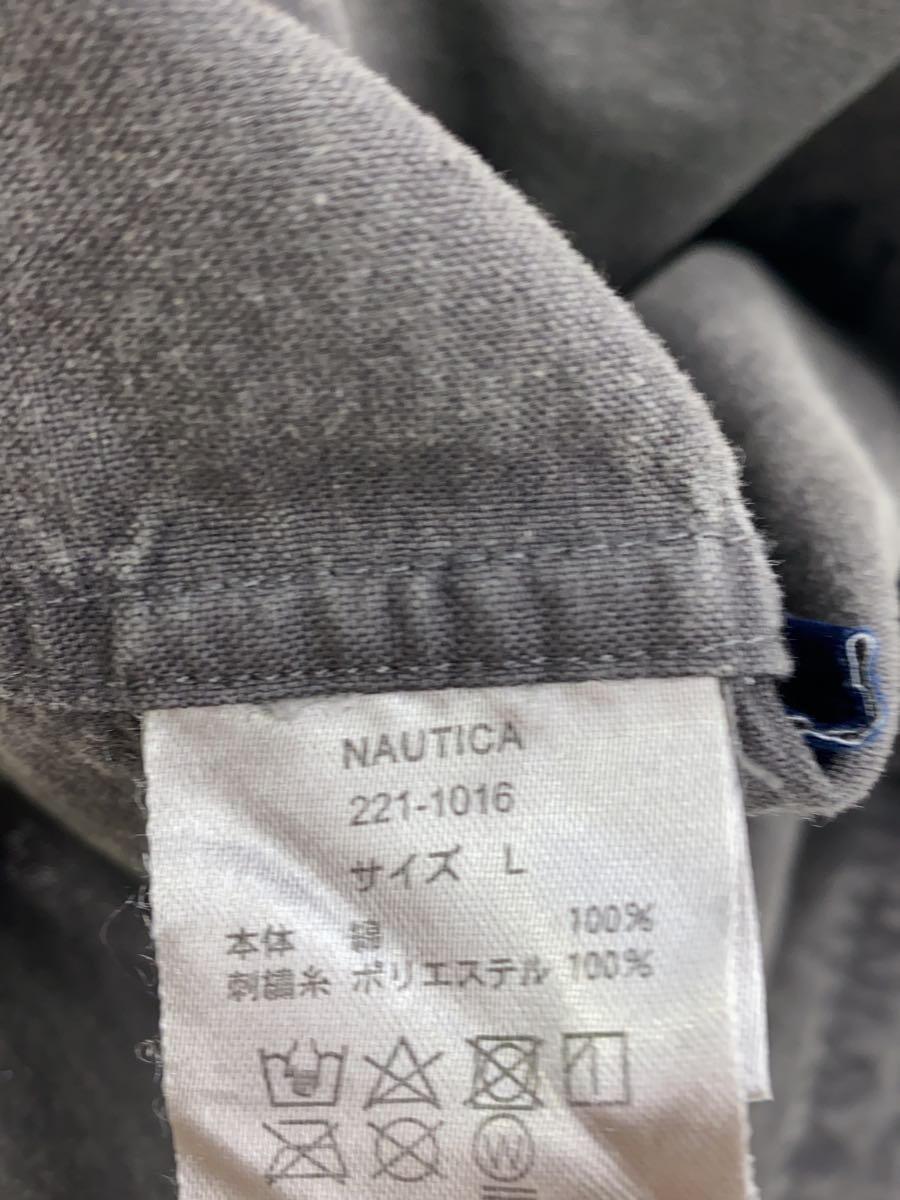 NAUTICA◆長袖シャツ/L/コットン/GRY/221-1016_画像4