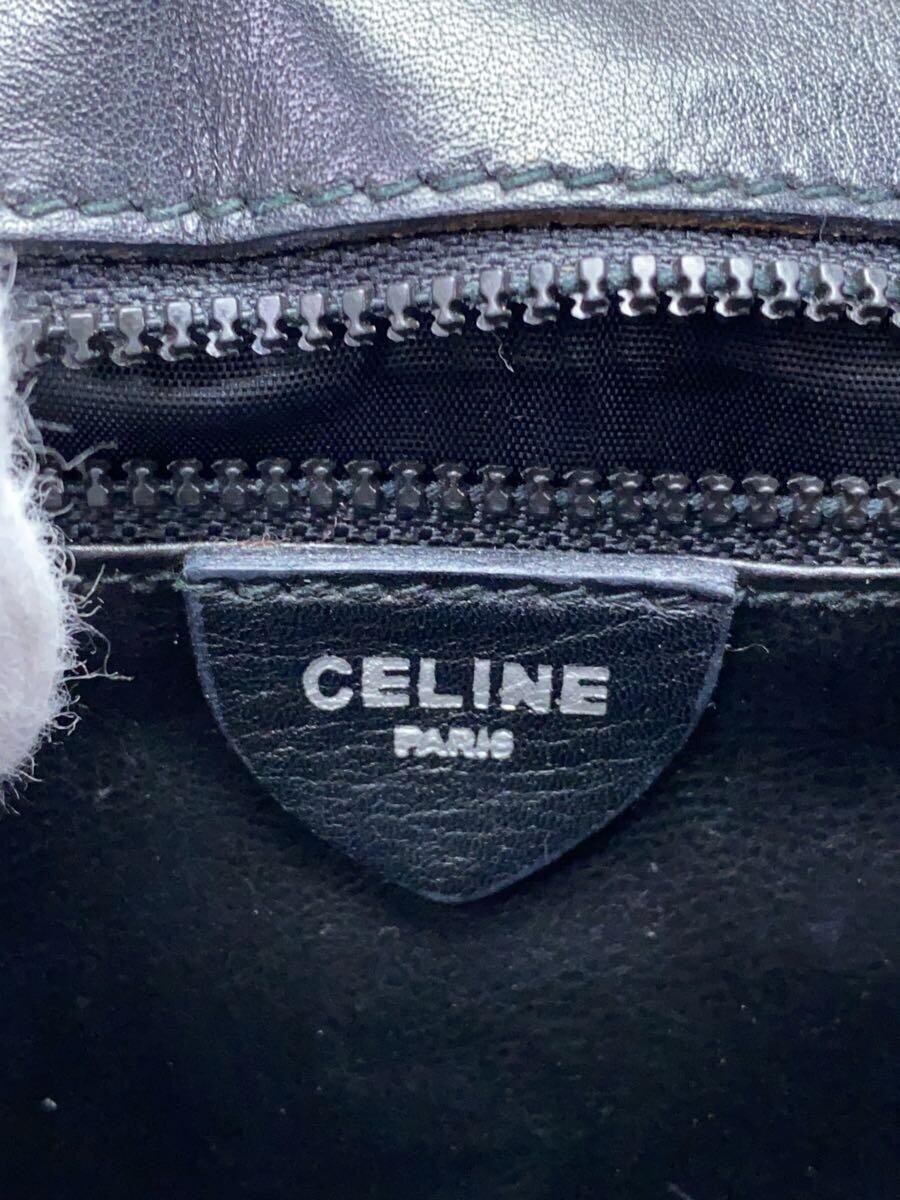 CELINE◆ショルダーバッグ/レザー/BLK/無地_画像5